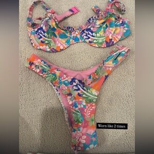 Blackbough swim Colorful Floral Bikini Set